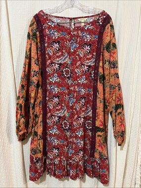 NWOT MATILDA JANE Women’s Dress - Embroidered Ruffles at Hem - Balloon/Sleeve